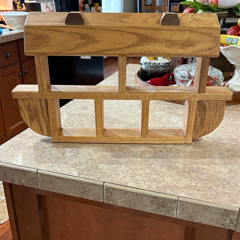 Wooden trinket shelf